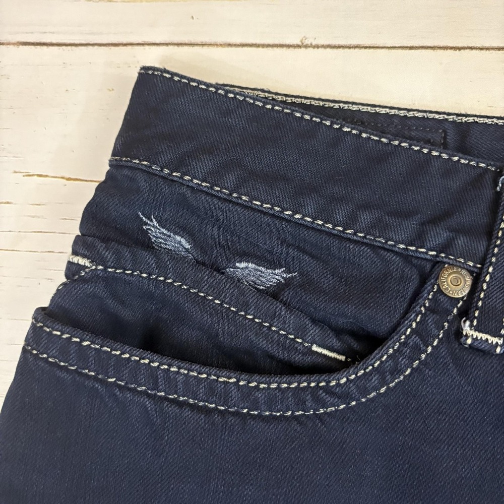 Robin's Jean Denim Shorts Mens 36 Blue Bermuda Rhinestone Back Pockets Biker - Picture 8 of 14